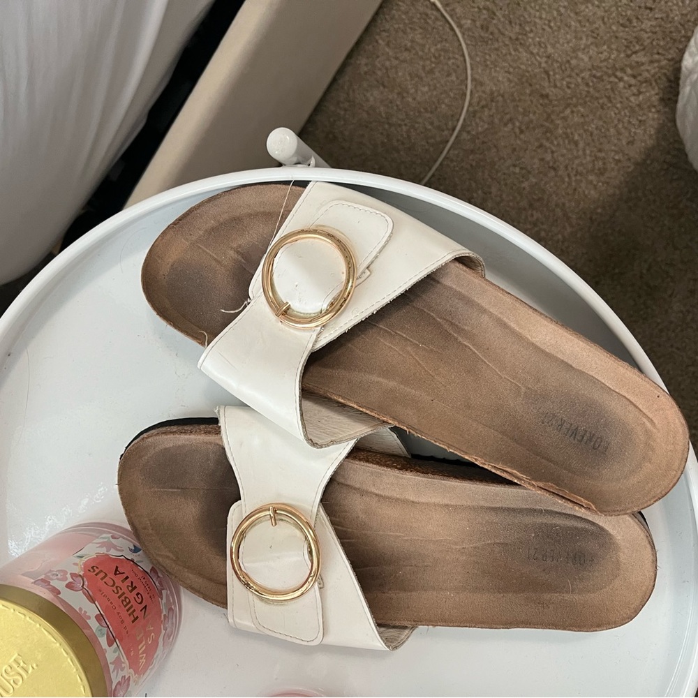 White sandals- slip on (:
